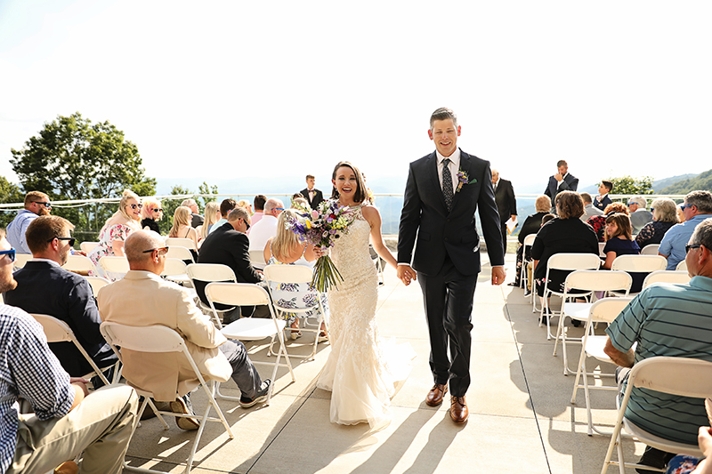 Amicalola Fall Wedding Giveaway Couple Leaving The Ceremony