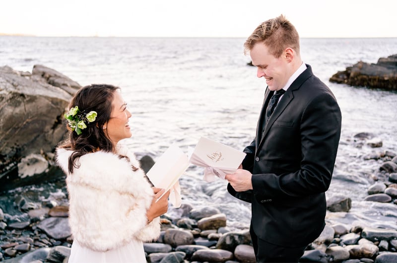 Portland Head Light Is The Ultimate Backdrop For A Seasonal Coastal Maine Elopement Reading Vows