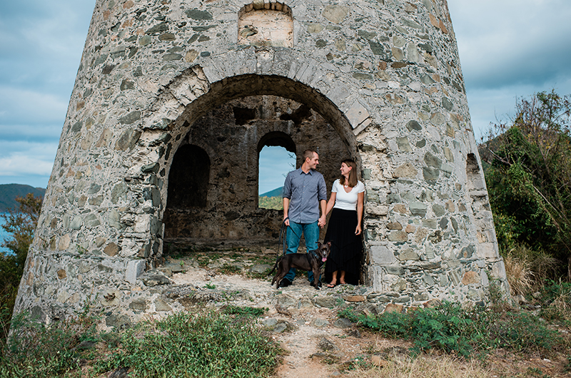 Island Engagement On St John Couple In Entryway