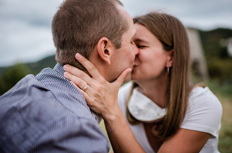 Island Engagement On St John Couple Kiss