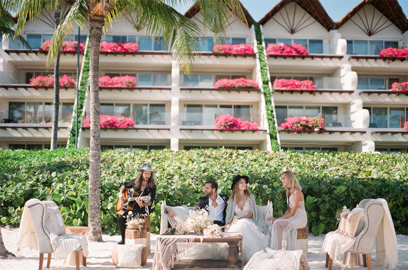 Grand Velas Riviera Maya Mexico Bohemian Wedding On The Beach