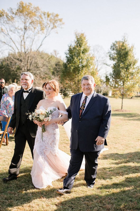 Happy Fathers Day From SouthernBride Grace Cummings Walking Down The Aisle With Dad And Stepdad 2