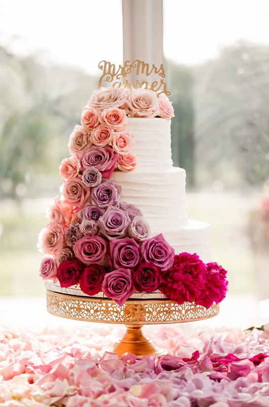 6 Ways To Curate An Epic Wedding Cake Pink Floral Cake