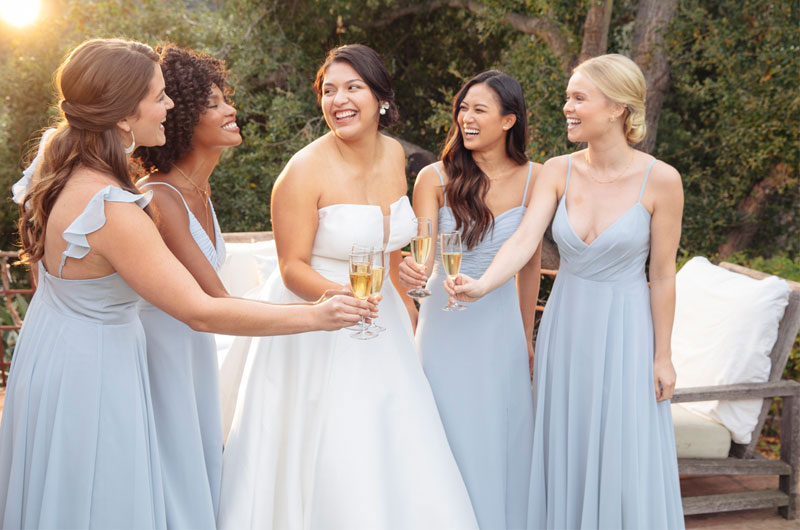 Get Your Dream Wedding Style On A Budget At Brideside Blue Bridesmaids Dresses