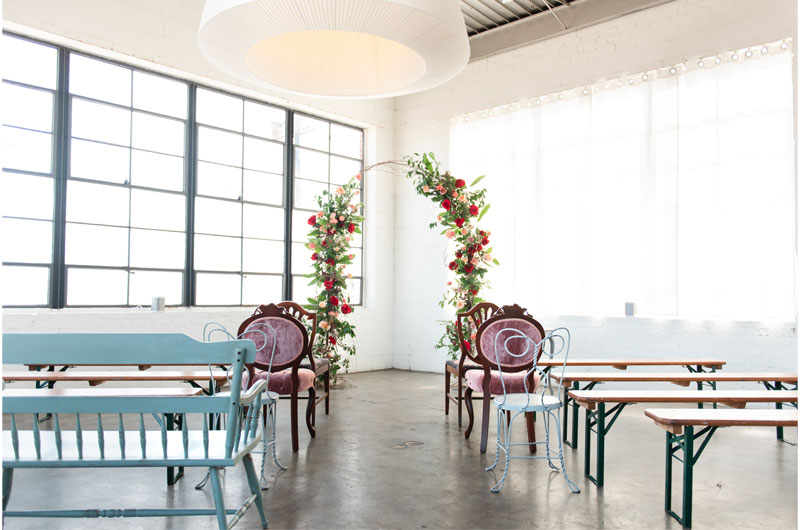 Propcellar Was The Perfect Backdrop For This Vintage Memphis Wedding Ceremony Seating Propcellar Was The Perfect Backdrop For This Vintage Memphis Wedding Ceremony Seating