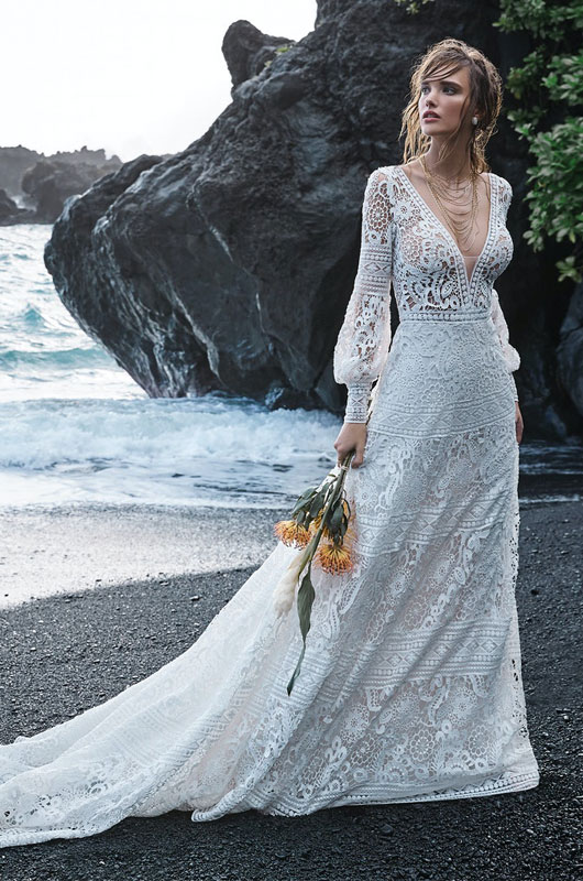 Leading Bridal Boutique Ivory And Beau Shares Wedding Gown Trends For 2021 Model On Beach