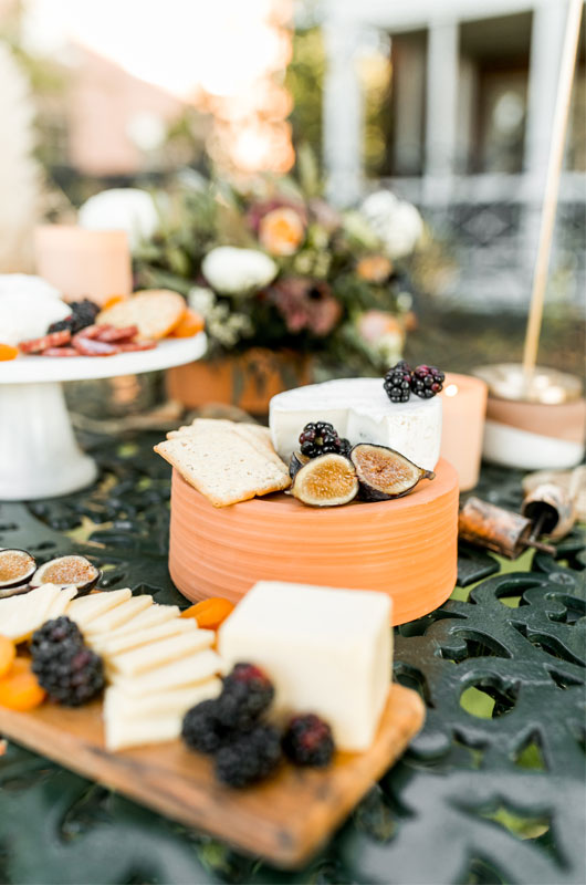 Memphis Metal Museum Styled Wedding Features Fall Boho Vibes Cheese Plate Display