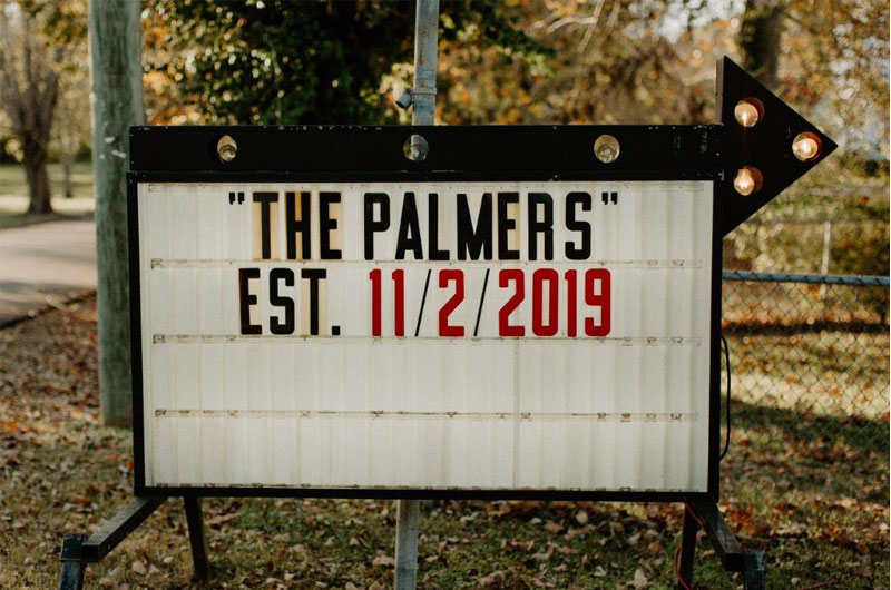 Kathryn And McLean Palmer’s Barn Wedding At The Old School Nashville Welcome Sign Kathryn And McLean Palmer’s Barn Wedding At The Old School Nashville Welcome Sign