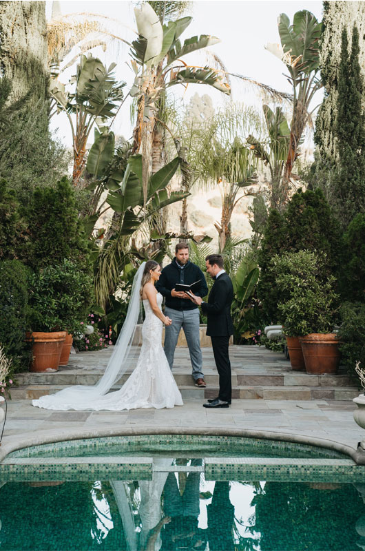 Celebrity Couple Alex Hall And Brianna Hugans Glamorous California Elopement Bride Ceremony