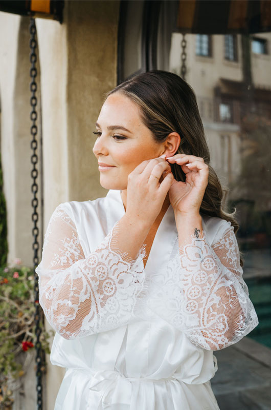Celebrity Couple Alex Hall And Brianna Hugans Glamorous California Elopement Bride Getting Ready