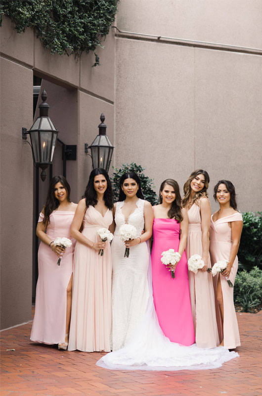 Diana Yovera & Michael Kjelsons New Orleans Real Wedding Bride With Bridesmaids