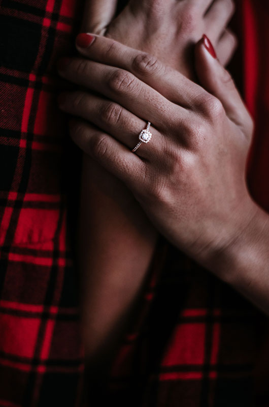 How Much You Should Spend On An Engagement Ring Couple With Flannel
