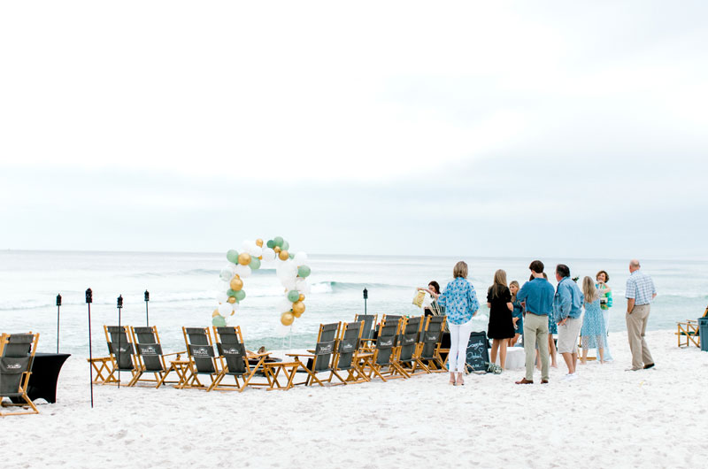 Kara And Chadwick’s Sunny Rosemary Beach Engagement Celebration Setup