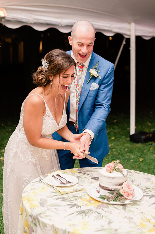 Kayleigh Werner And Adam Scharffs Romantic Farm Wedding In Baltimore County Cutting The Cake