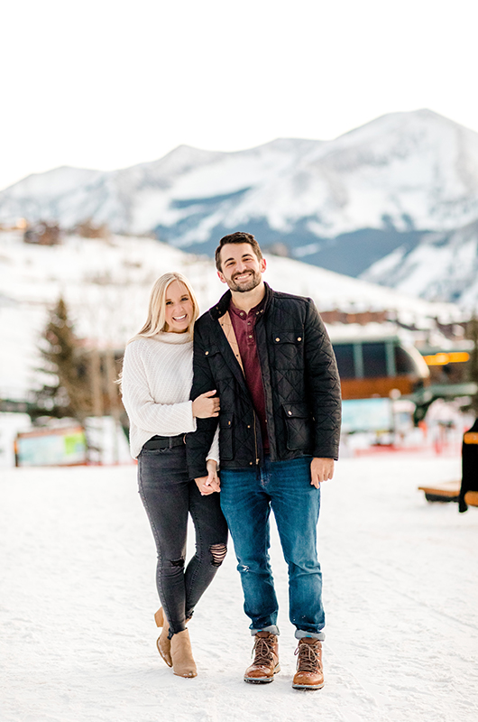 Callie And Kyle’s Colorado Mountainside Engagement Couple Holding Hands