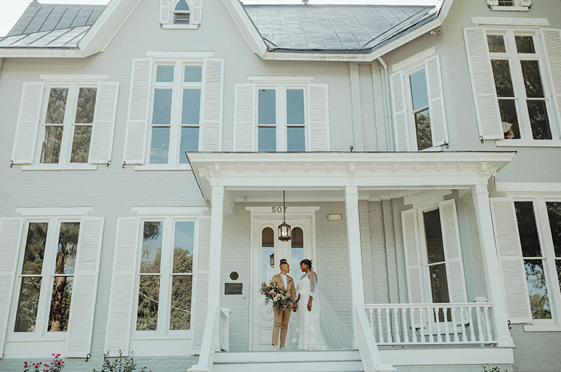 Intimate Timeless Wedding At The McAlister Leftwich House In North Carolina Landscape Exterior