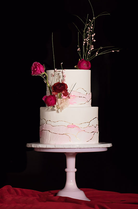Mod Inspired Wedding Shoot At Historic Franklin Theatre In Tennessee Cake