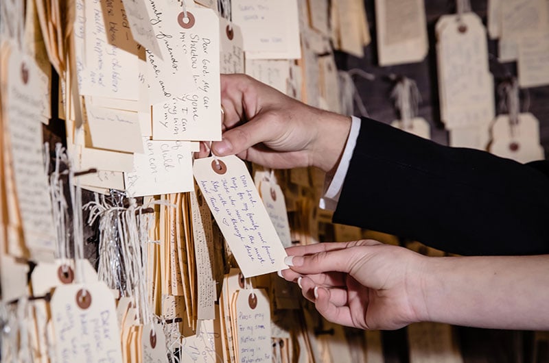 Mod Inspired Wedding Shoot At Historic Franklin Theatre In Tennessee Prayer Cards