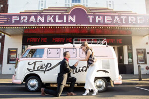 Mod Inspired Wedding Shoot At Historic Franklin Theatre In Tennessee Proposal