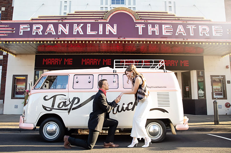 Mod Inspired Wedding Shoot At Historic Franklin Theatre In Tennessee Proposal