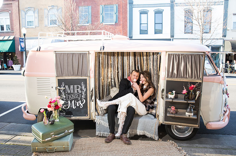 Mod Inspired Wedding Shoot At Historic Franklin Theatre In Tennessee Tap Truck Champagne