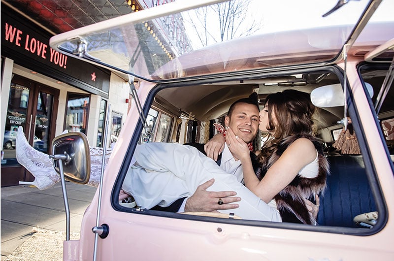 Mod Inspired Wedding Shoot At Historic Franklin Theatre In Tennessee Tap Truck Kiss