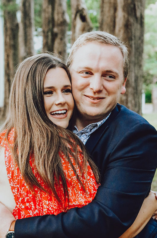 Oxford Mississippi College Sweetheart Photoshoot Proposal Smiling Hug