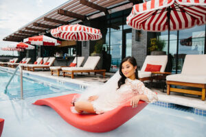 Virgin Hotel Styled Shoot In Southern Bride Magazine's Winter 2021 Issue Poolside