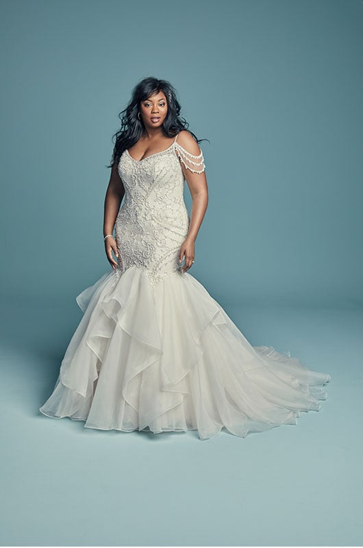 Project Runway Supermodel Liris Crosse Discusses Bridal Fashion Diversity Maggie Sottero Brinkley Dress