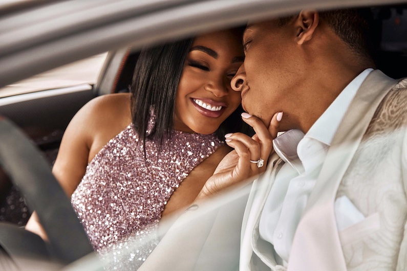 Social Media Influencer Jasmine Luv Gets Engaged Close Up Of Couple In The Car