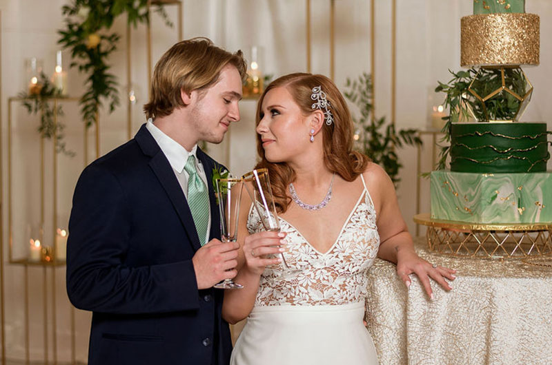 A Modern Metallic Wedding At Luxe Event Venue In Charlotte, North Carolina Champagne Toast