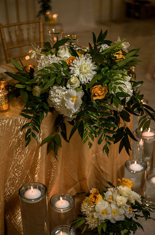 A Modern Metallic Wedding At Luxe Event Venue In Charlotte, North Carolina Florals