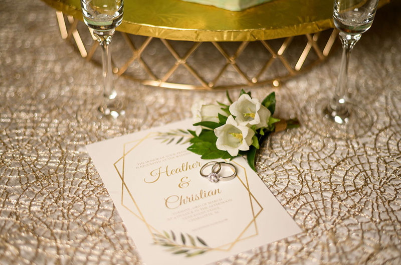 A Modern Metallic Wedding At Luxe Event Venue In Charlotte, North Carolina Invitations