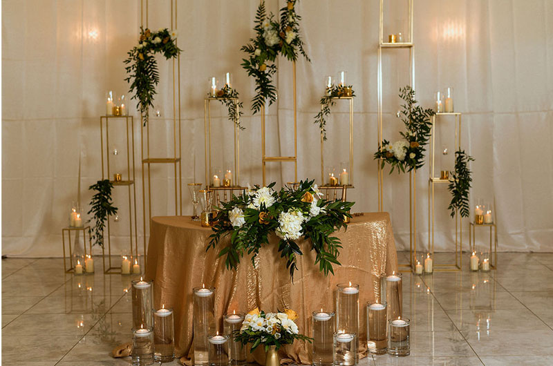A Modern Metallic Wedding At Luxe Event Venue In Charlotte, North Carolina Reception Setup