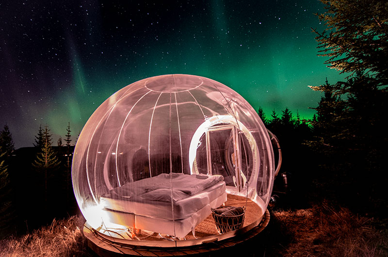 Top Luxury Glamping Destinations Abroad For A Nontraditional Honeymoon Bubble Hotel In Iceland