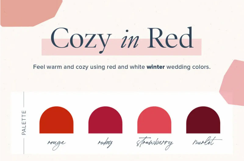 Top Wedding Colors Of 2021 By Season Winter Colors