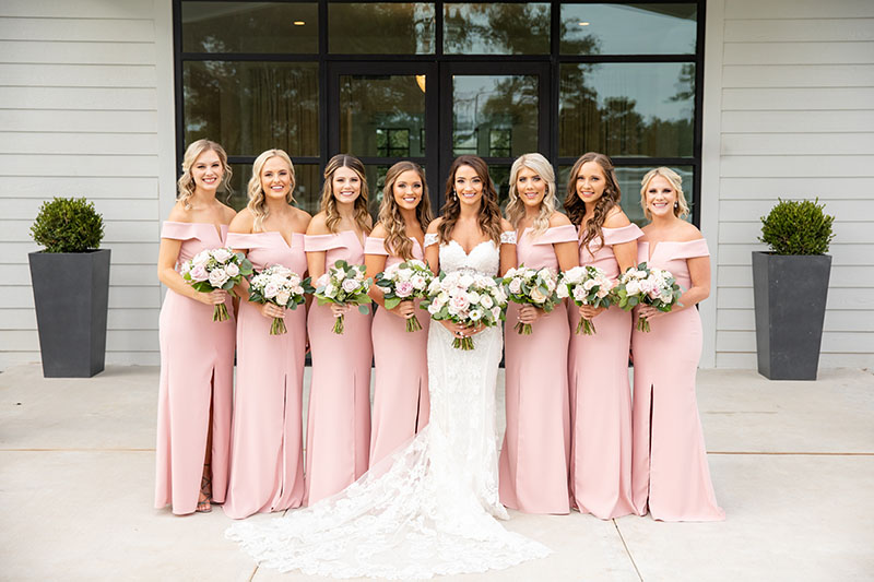 Brooke And Shane Moran Are The First Couple To Be Married At Boxwood Manor In Tomball, Texas Bridesmaids