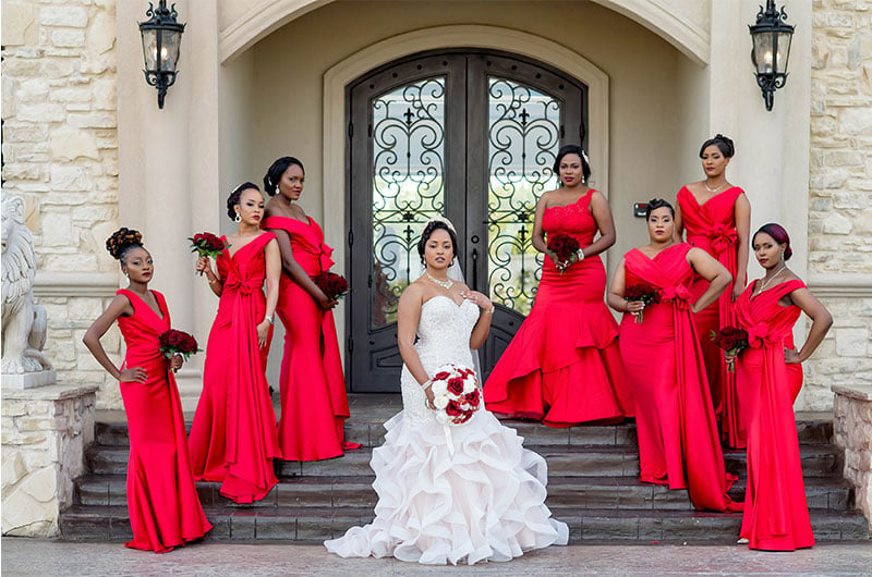 Princess Of Uganda Holds Royal Wedding At Knotting Hill Place In Dallas Bride With Bridesmaids