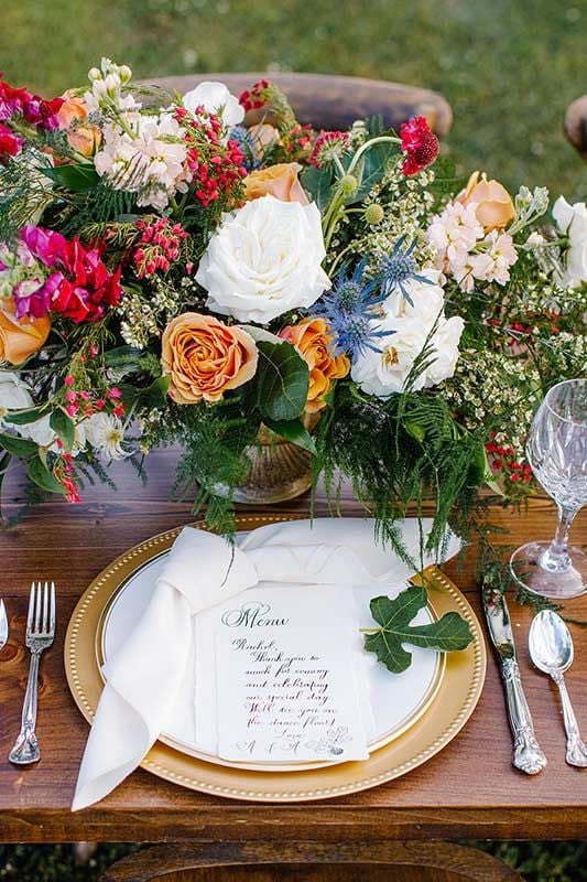 An Italian Garden Inspired Wedding At The Farm At High Shoals In Bishop, Georgia Calligraphy Menu