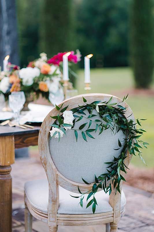 An Italian Garden Inspired Wedding At The Farm At High Shoals In Bishop, Georgia Greenery Chair