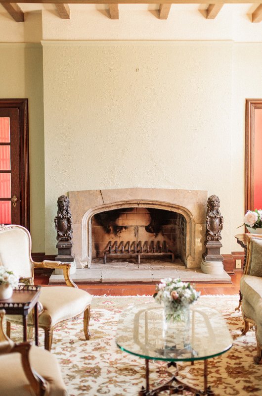 Classic English Inspired Engagement At Lands End Estate In Central Arkansasfireplace