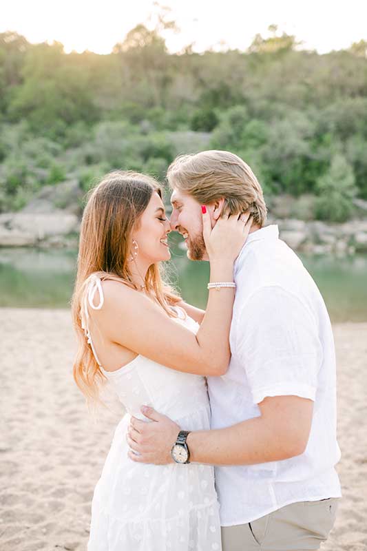 Love Story Leads To Engagement In Medina Texas Nose To Nose