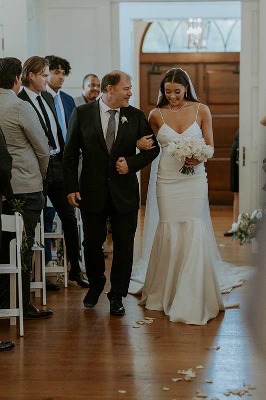 Marissa Mowry And Trevor Lawrence Wedding In South Carolina Dad Walking Bride Down The Aisle