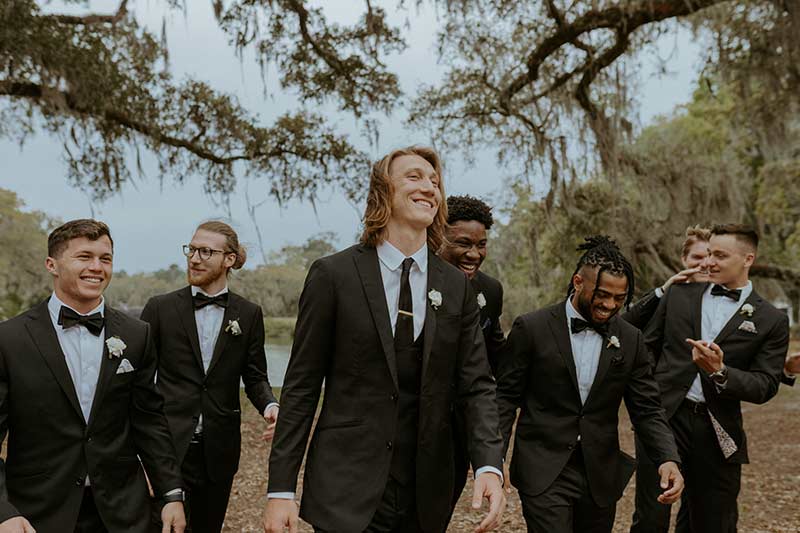 Marissa Mowry And Trevor Lawrence Wedding In South Carolina Groom With Groomsmen