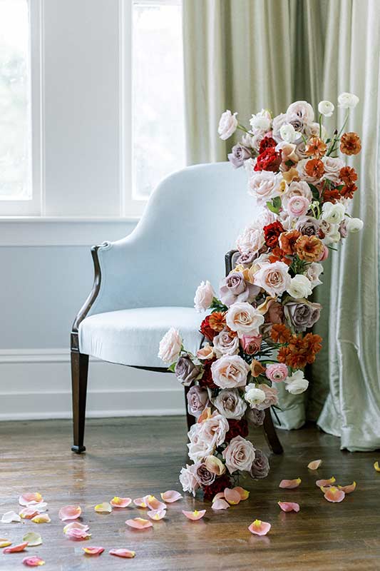 Modern Wedding At The John Nickerson House In Lafayette Louisiana Floral Chair