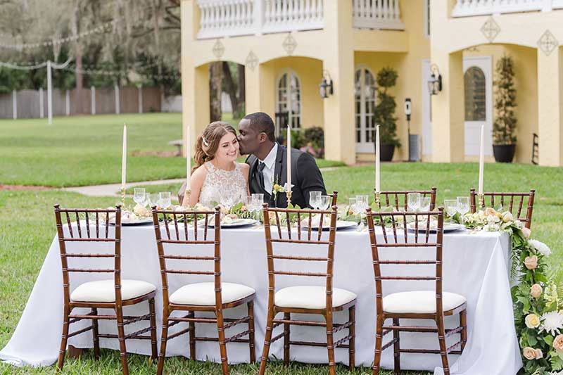 Transport To A French Countryside Wedding At Casa Lantana In Tampa Couple At Head Table