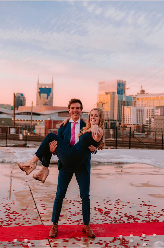 Zach Stone Nashville Artist Popped The Big Question Zach Holds Becca Showing Off Her Ring Copy