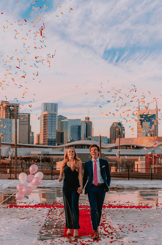 Zach Stone Nashville Artist Popped The Big Question Couple Smiles With Confetti In Air Copy