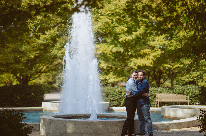 An Engagement At The Memphis Botanical Gardens Fountain
