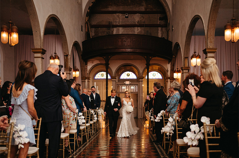 Stacey Asaro And Ryan Gaudet Marry At The Luxury Southern Oaks New Orleans Loved Ones Clapping As Bride And Father Walk Down Aisle Copy 2